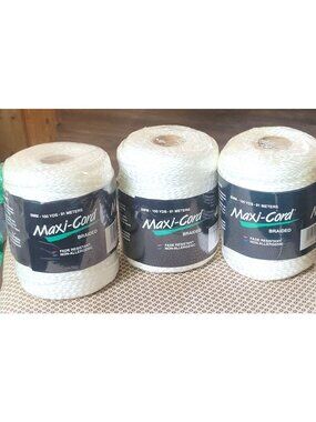 Maxi-Cord 3 Braided Polypropylene W01 White 6mm 100 Yards 91 Meters Craft Cord
